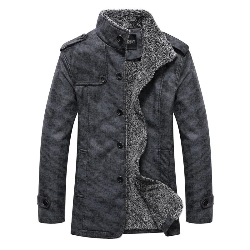 Windbreaker Leather Long Coats Jacket for Men - Image 0