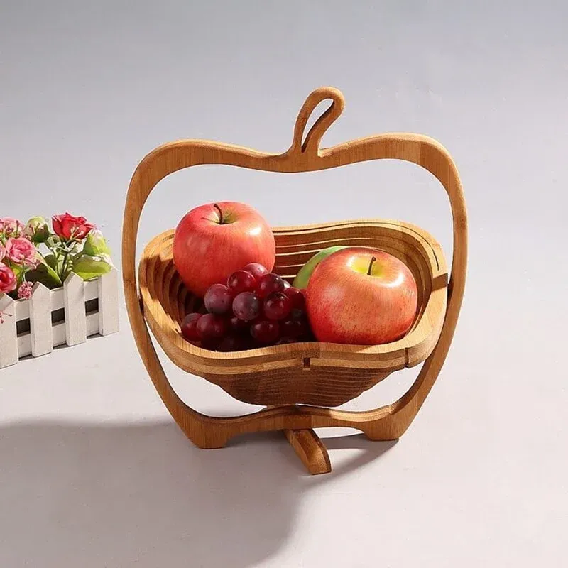 Foldable All-Natural Wooden Fruit Bowl - Image 0