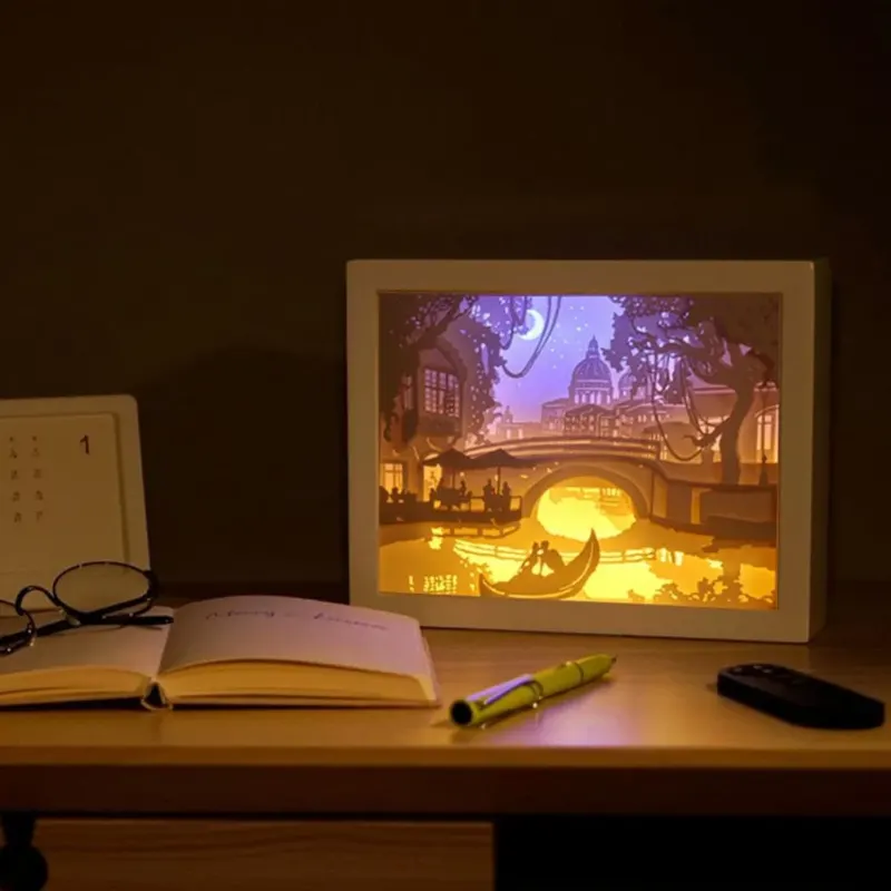 Creative 3D Paper Box LED Night Lamp - Image 0