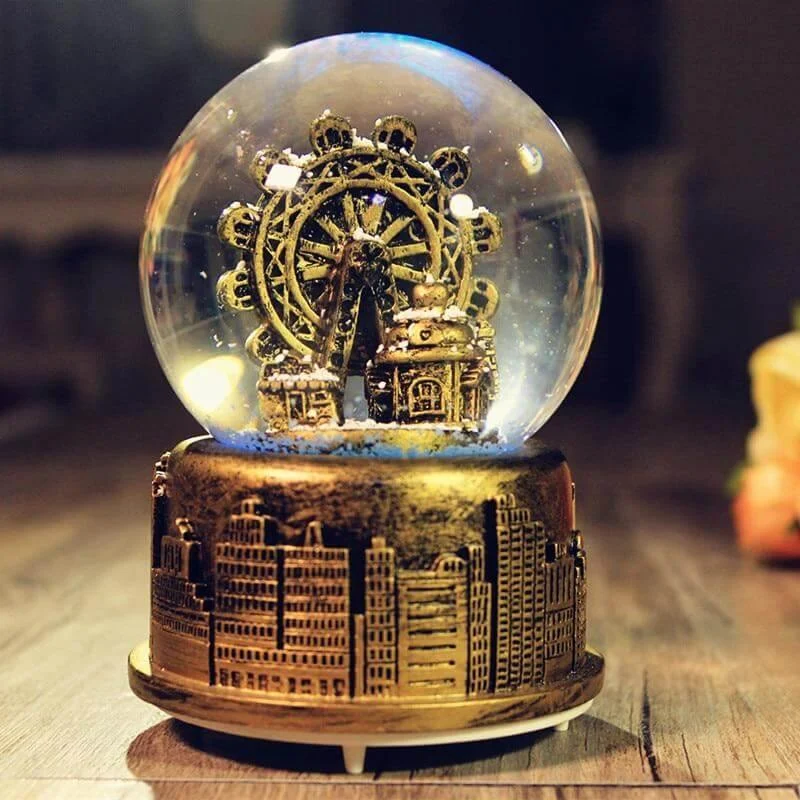 Creative LED Crystal Ball Music Box Glowing light Night Decor - Image 0