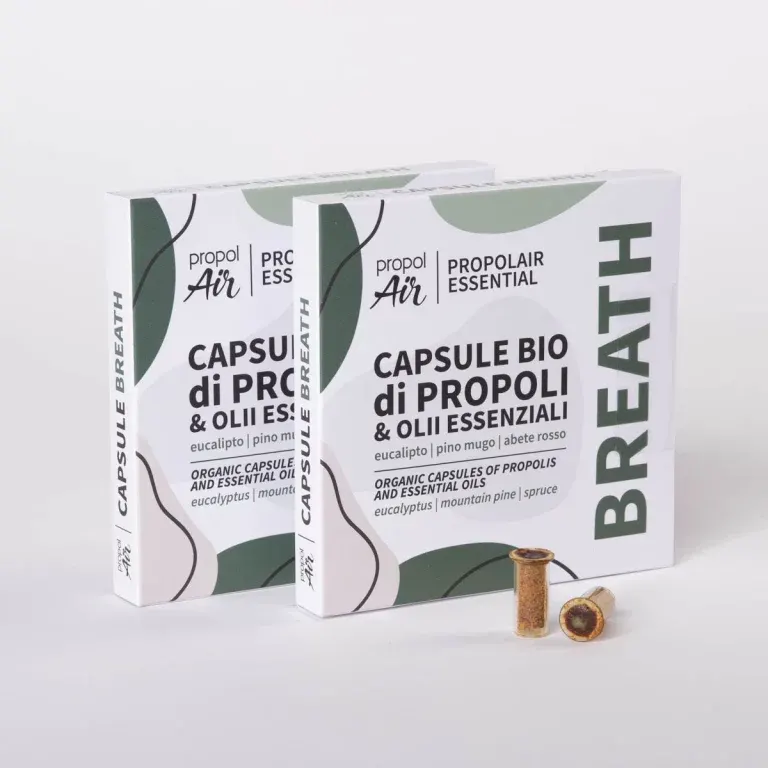 Propolis Verdampferkapseln BREATH BIO, 5 Stück mit Bio-Propolis, Eukalyptus und Fichte