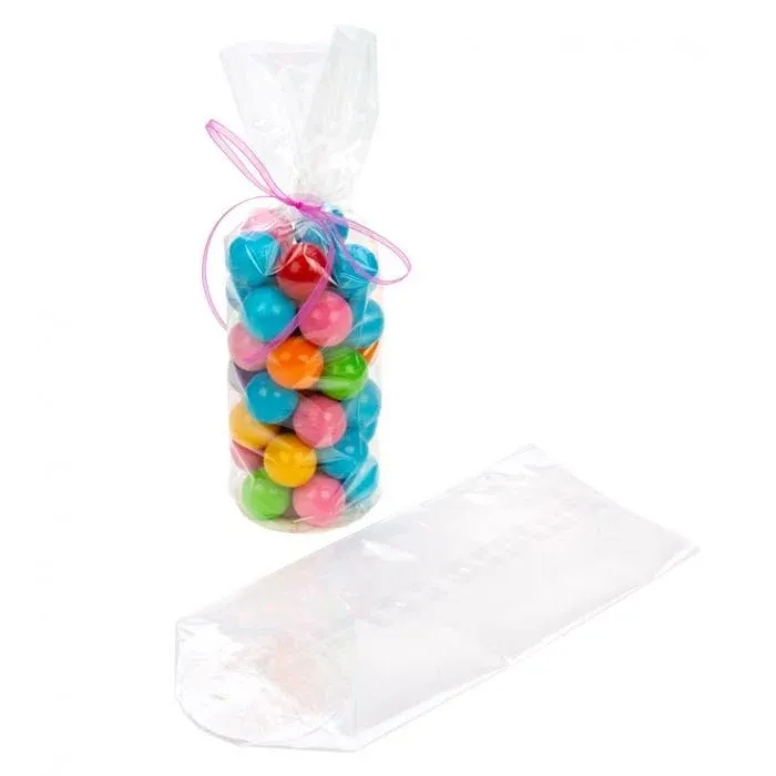 Plastic Bags round Bottom 7x25.4cm 40 micron and with White Insert
