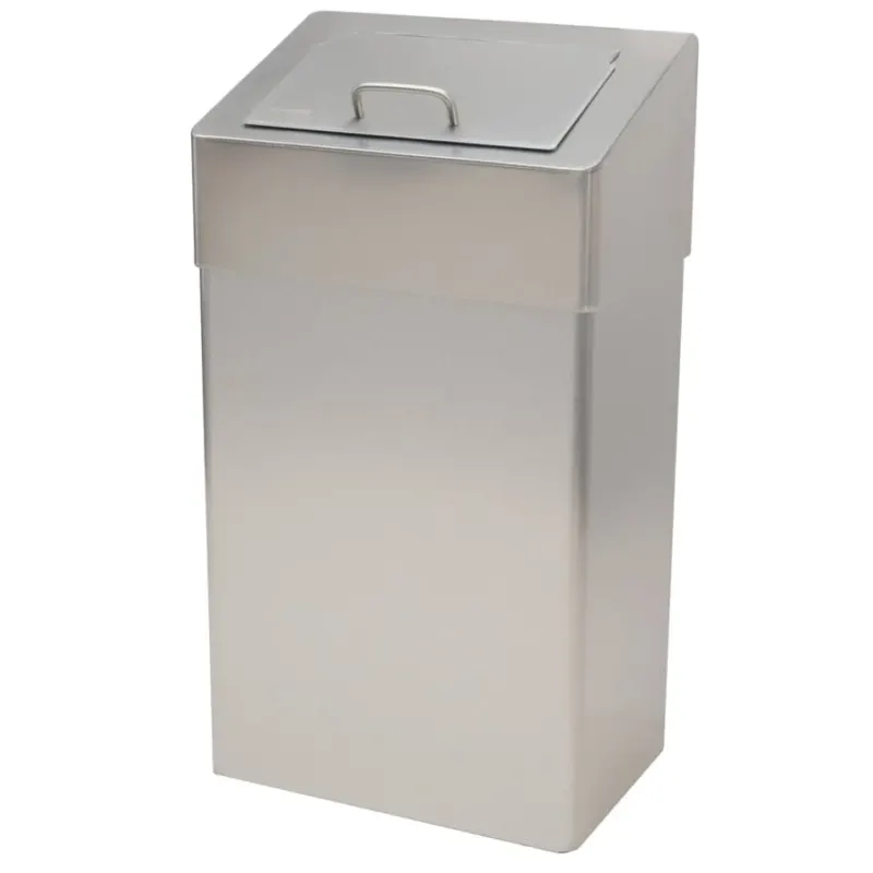 SanTRAL® HBU 18 Hygiene-Abfallbox 18 Liter mit Schleusen-Einwurfklappe Edelstahl geschliffen