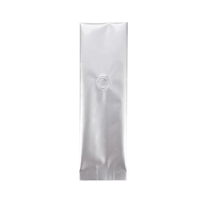 Coffee Pouches Silver with Valve 8x6x26 cm 285 grams
