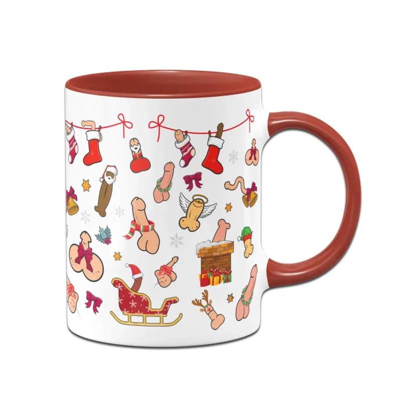 Bild: Tasse - Weihnachten mit Weihnachts-Penis-Pimmel (Rundumdruck).