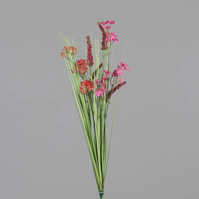 Kunstblume Wiesen Gras Mix pink sortiert 65cm