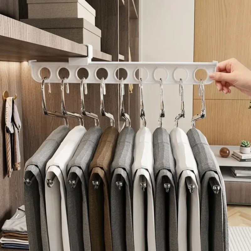 Slide Hang Retractable Closet Hanger Rack - Image 0