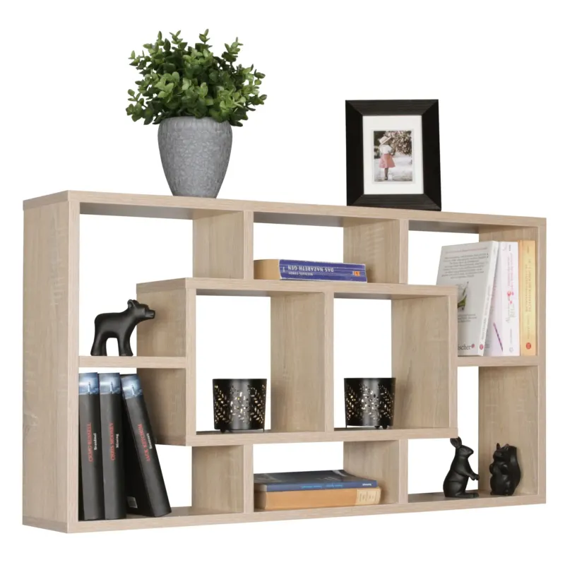 Wandregal RUR_ Modernes Design_ MDF_ 85x47.5x16 cm_ melaminharzbeschichtet - KADIMA DESIGN_Farbe_ Beige_ Größe_ 85x16x48 cm_#sku_BARWL5.168#