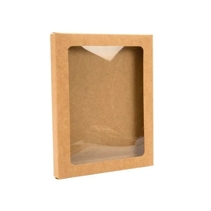 Kraft Gift Boxes with Window 9.5x1.3x13.2cm