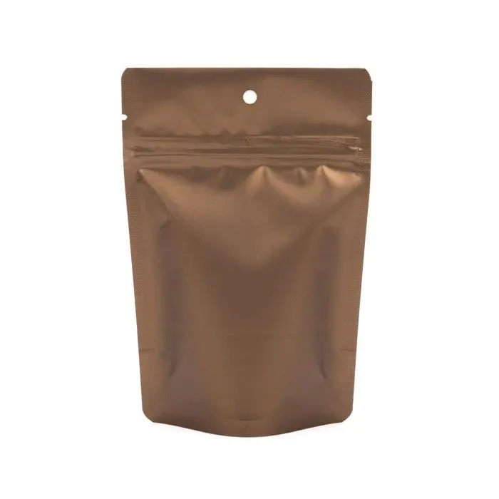 Stand Up Pouches Bronze W/Hanghole 10,2x6x15,2 cm