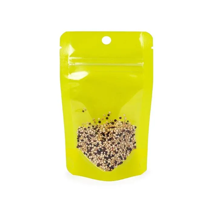 Stand Up Pouches Transparent/Neon Yellow 7,9x5,1x13 cm