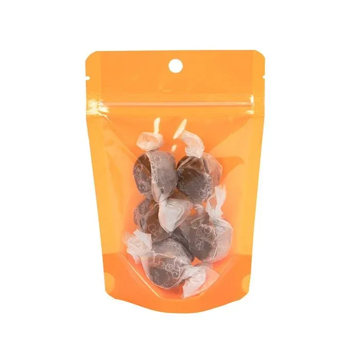 Stand Up Pouches Transparent/Neon Orange 10,2x6x15,2 cm