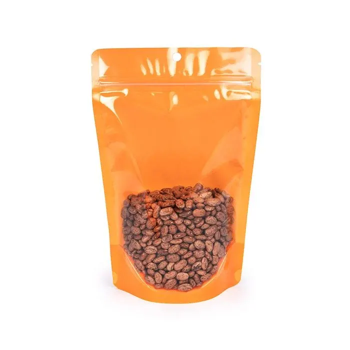 Stand Up Pouches Transparent/Neon Orange 14,9x8,9x23,2 cm